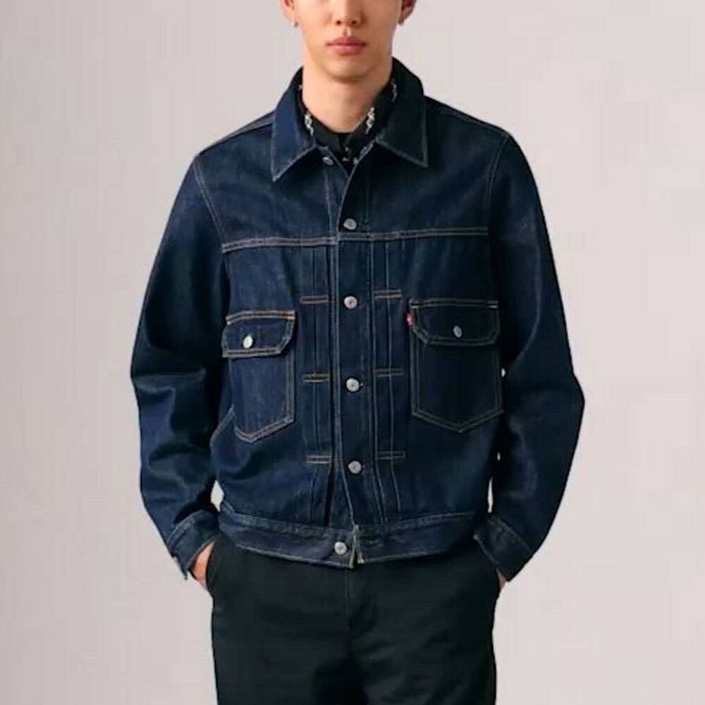 100% Cotton Levi's Premium Denim Trucker Jacket Blue XL